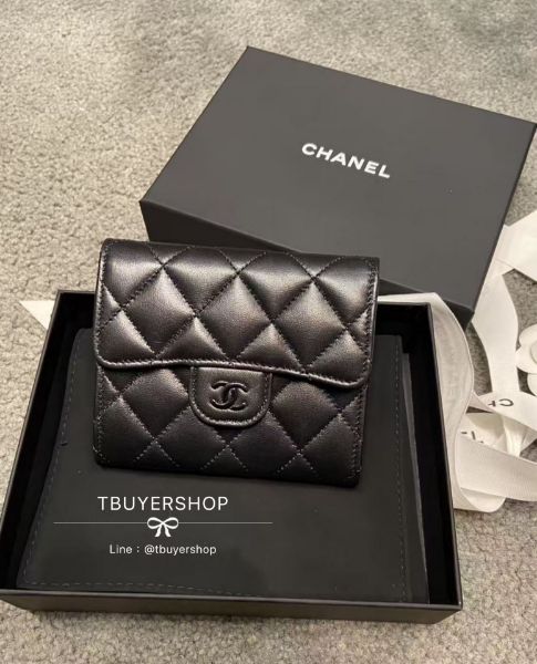 圖片 Chanel 25S 全黑so black 三折短夾/錢包
