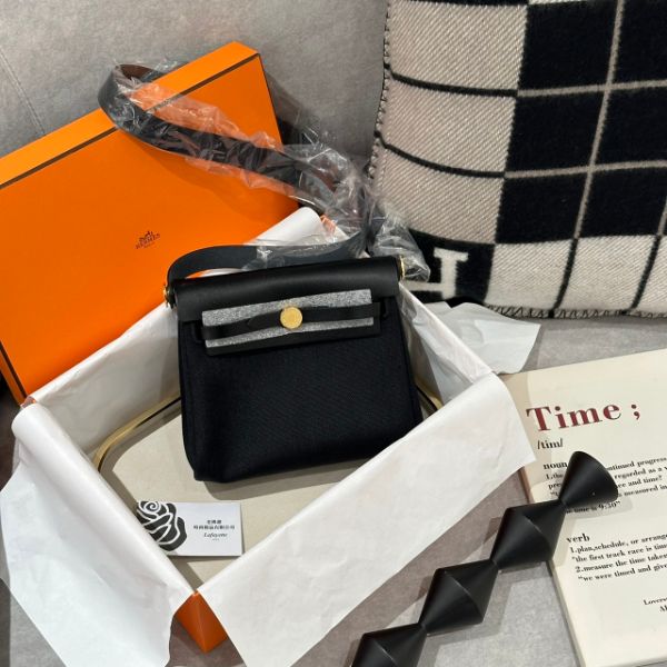 圖片 Hermès Herbag Zip 20 bag 黑色肩背包