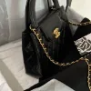 圖片 CHANEL 23K KELLY 黑金手提皮革鏈包
