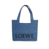 圖片 Loewe 中款棕櫚 Font Tote 包 淺藍色/付長肩帶
