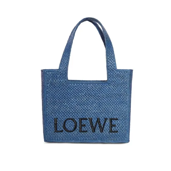 圖片 Loewe 中款棕櫚 Font Tote 包 淺藍色/付長肩帶