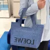 圖片 Loewe 中款棕櫚 Font Tote 包 淺藍色/付長肩帶