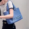 圖片 Loewe 中款棕櫚 Font Tote 包 淺藍色/付長肩帶