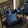 圖片 Loewe 中款棕櫚 Font Tote 包 淺藍色/付長肩帶