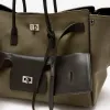 圖片 Balenciaga 835670 中款棉質小牛皮 Bel Air 包 卡其色