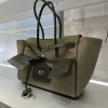 圖片 Balenciaga 835670 中款棉質小牛皮 Bel Air 包 卡其色
