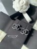 圖片 Chanel 黑色水晶 壓克力大雙C耳釘 實物很輕、很百搭