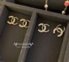 圖片 Chanel 24a 雕花水鑽鴛鴦cc耳釘 銀 兩色可選