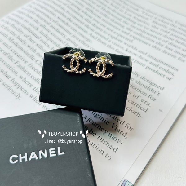 圖片 Chanel 24p 麻花雙c耳釘