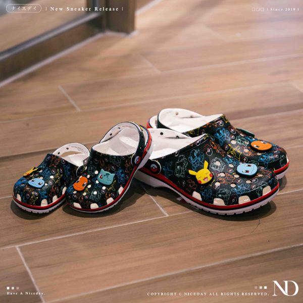 NICEDAY 現貨 Crocs Classic Crush 洞洞鞋 Pokemon 寶可夢 神奇寶貝 皮卡丘 噴火龍 水箭龜 聯名 男女鞋 大童