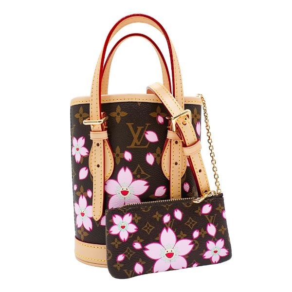 圖片 Louis Vuitton 展示品 Nano Bucket 櫻花帆布兩用水桶包(M13417-咖)