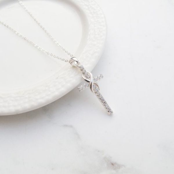 圖片 大員囡仔【獨家精選】無限x鋯石十字架 925純銀項鍊