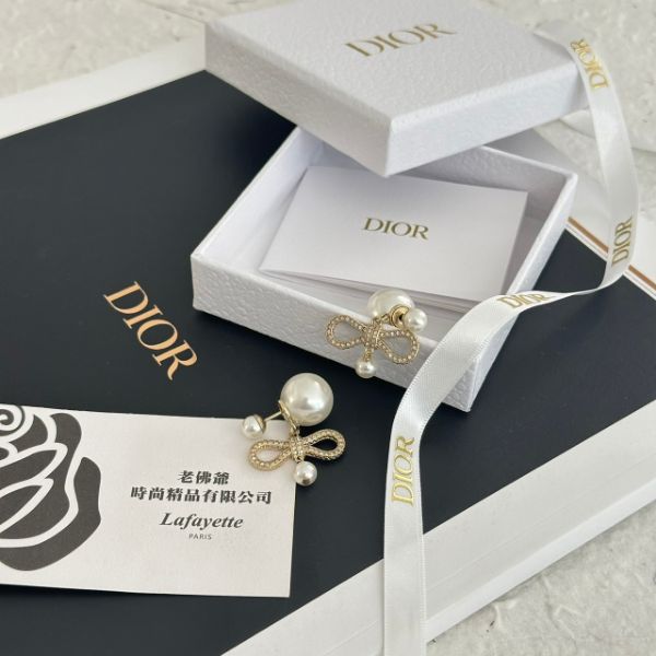 圖片 DIOR 蝴蝶結珍珠耳環