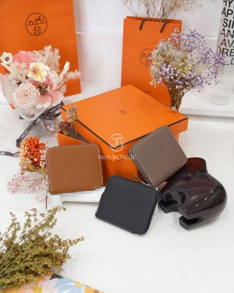 圖片 HERMES 愛馬仕Silkin絲巾拉鍊短夾