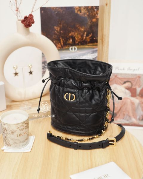 圖片 Dior Miss Caro迷你抽繩水桶包-黑色(預購)