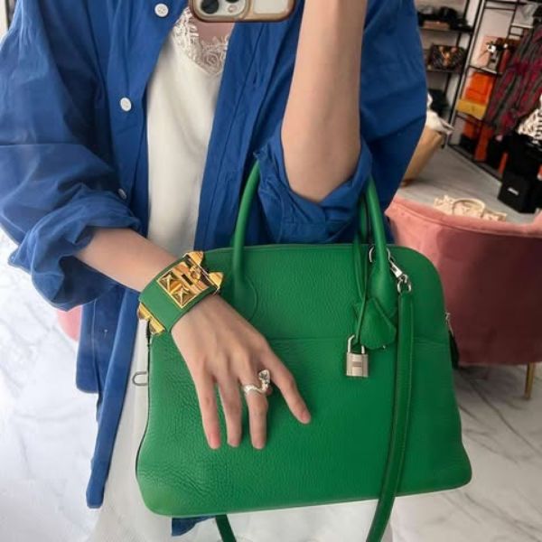 圖片 Hermes cdc綠色寬版手鐲