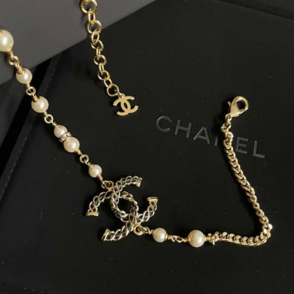 圖片 Chanel 24k黑金編織珍珠項鏈