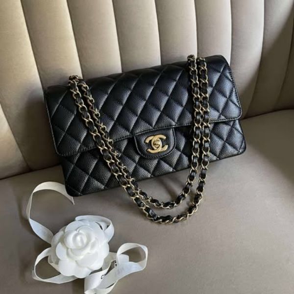 圖片 Chanel 黑金荔枝經典款coco25