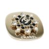 圖片 Chanel 方牌珍珠水鑽胸針(金)