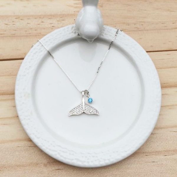 圖片 【美鑽銀飾】鯨魚尾巴 |幸運 | 925純銀鋯石項鍊 | 大員囡仔