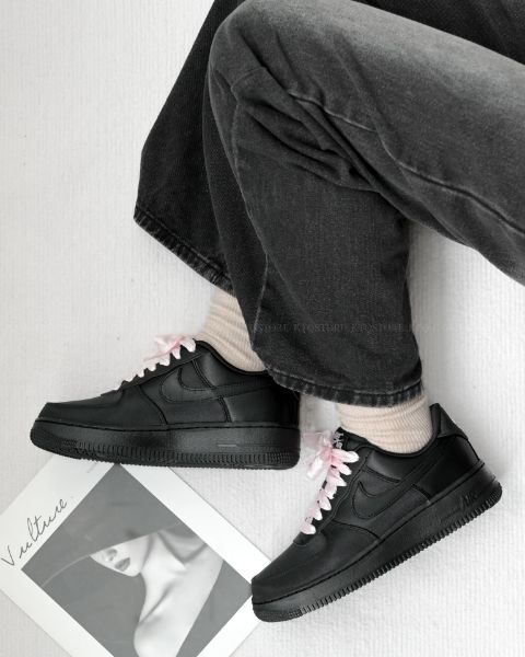 圖片 KTQ STORE 現貨 Nike Air Force 1 Low '07 LV8 Black Satin 黑粉 緞帶粉 IH2034-010