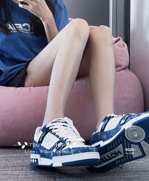 圖片 Lv trainer 牛仔藍 含盒子提袋 送禮合適 尺寸37.5