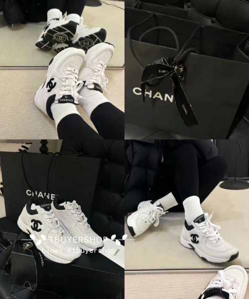 圖片 Chanel 黑白🐼雙c 運動鞋 越簡單越經典 巨百搭 尺寸36.5