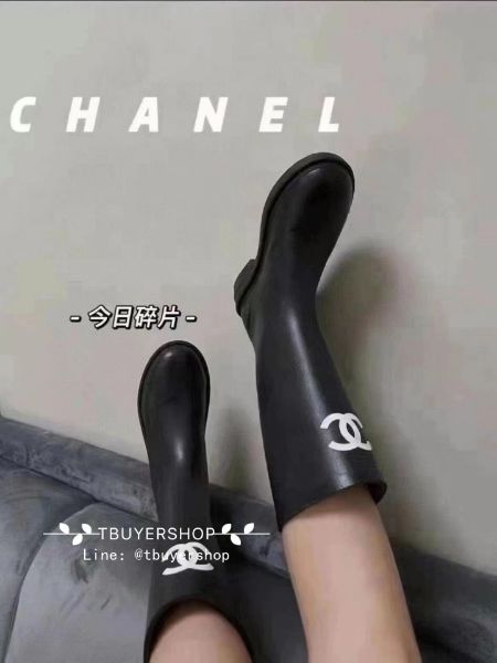 圖片 Chanel 爆款🔥黑白cc 雨靴  黃金 尺寸37