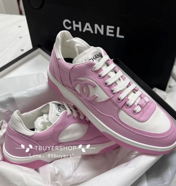 圖片 Chanel 24c 糖果鞋 多巴胺 粉色雙c 休閒鞋👟尺寸37.5