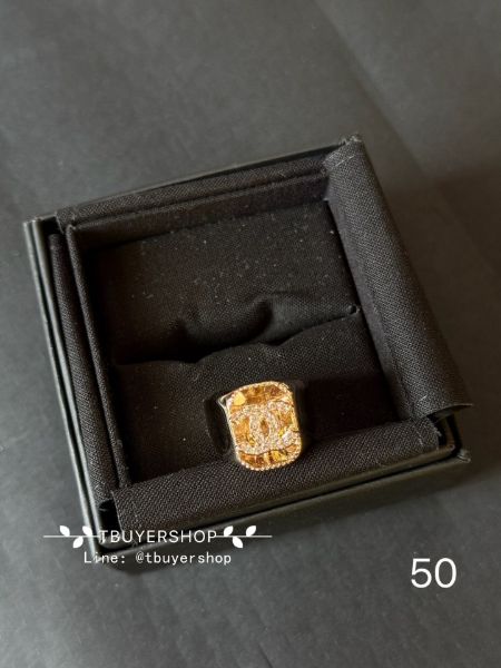 圖片 Chanel 黃寶石雙c戒指 日常好搭配 尺寸50