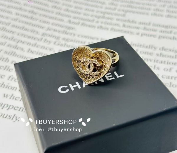 圖片 Chanel 水鑽 漸變愛心戒指  尺寸52