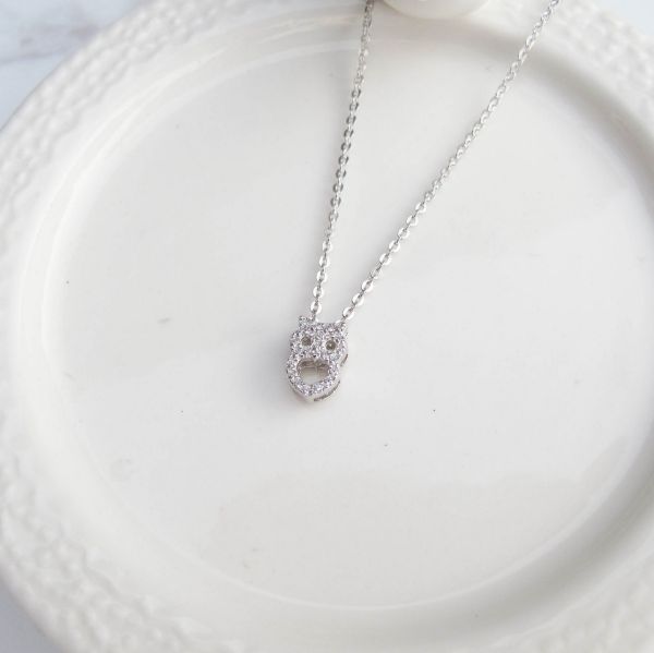 圖片 【美鑽銀飾】迷你貓頭鷹 |滿鑽925純銀項鍊(可雙面戴)| 大員囡仔