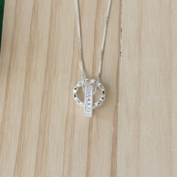 圖片 【純銀情侶對鍊】如此耀眼 | 鋯石女生款項鍊 | 大員囡仔