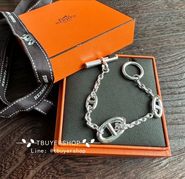 圖片 Hermes  純銀 豬鼻子手鍊 SH碼 含盒子提袋、送禮也很棒