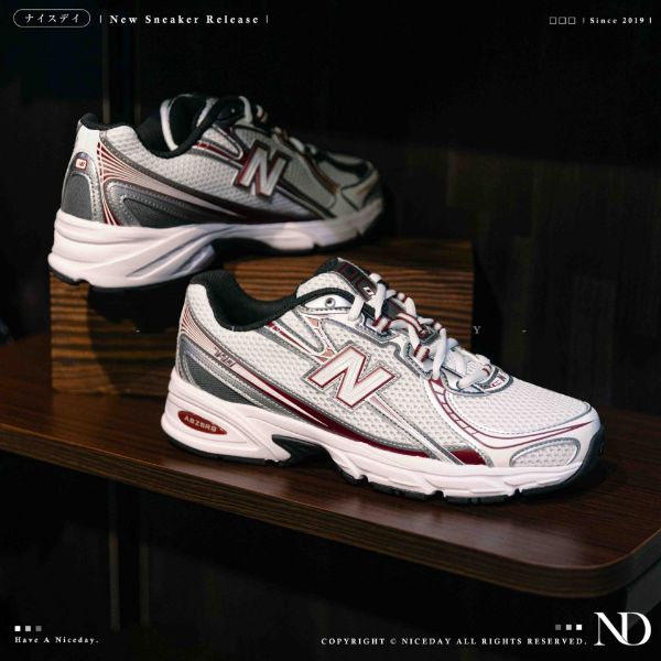 NICEDAY 現貨 New Balance 740 酒紅 白銀酒紅 深紅 復古 Y2K 紅 白 網眼 透氣 U740RD2