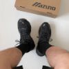 NICEDAY 現貨 Ｍizuno Racer V2 復古 全黑 網眼 拼接 Y2K 慢跑鞋 D1GH250604