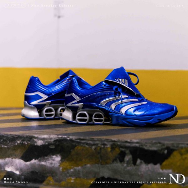 NICEDAY 代購 Adidas Predator Megaride 賽車鞋 復古 翻蓋 藍 水藍 藍白 漆皮 反光 JI3515