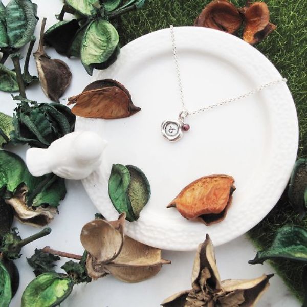 圖片 【手工客製銀飾】蠟封|字母星座×水晶 正能量純銀項鍊|大員囡仔