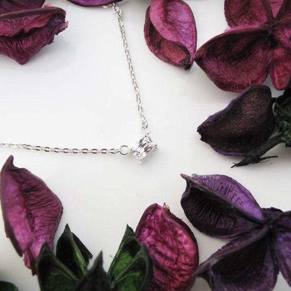 圖片 【手工客製銀飾】方鋯石 |極簡個性 純銀手工鎖骨項鍊| 大員囡仔