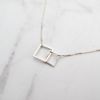 圖片 【手工客製銀飾】方框 | 不對襯 手工純銀項鍊 鎖骨鍊 | 大員囡仔