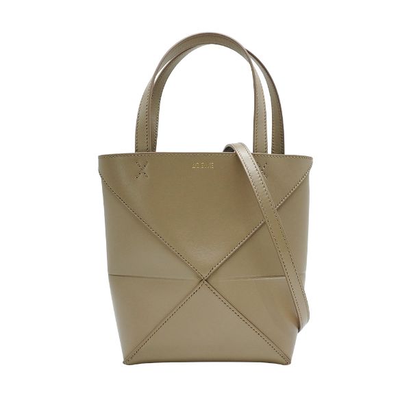 圖片 Loewe Mini Puzzle Fold 小牛皮迷你兩用包(灰沙色)