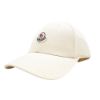 圖片 Moncler 斜紋棉布品牌徽標棒球帽(米白)