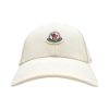 圖片 Moncler 斜紋棉布品牌徽標棒球帽(米白)