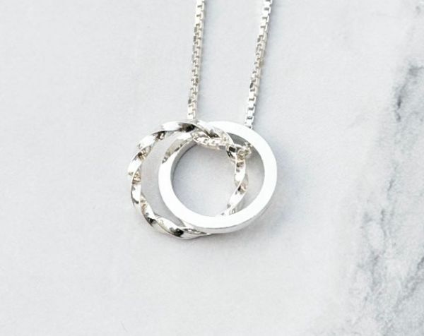 圖片 【手工客製銀飾】雙圈 | 手工純銀 男生項鍊 | 大員囡仔