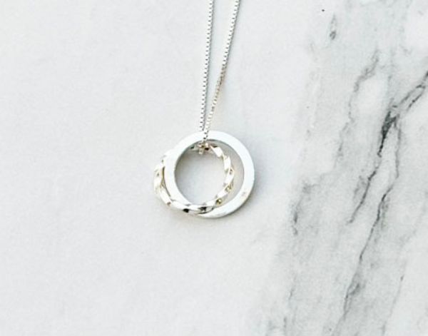 圖片 【手工客製銀飾】雙圈 | 手工純銀 女生項鍊 | 大員囡仔