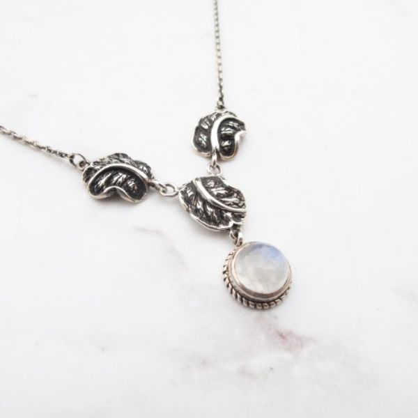 圖片 【水晶項鍊】月葉 | 月光石 復古個性  925純銀鍊項鍊 | 大員囡仔