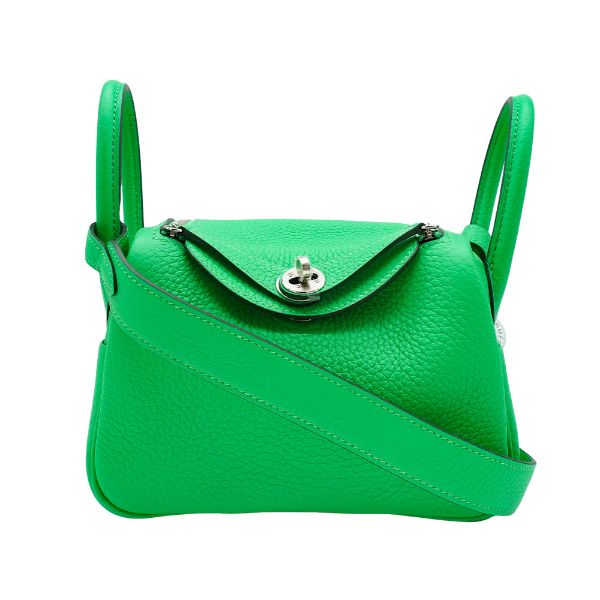 圖片 Hermes Mini Lindy 19 牛皮手提肩背兩用包(竹子綠)