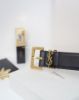 圖片 YSL 3公分滑面皮革方形釦頭皮帶-黑色/金釦(預購)