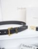 圖片 YSL 3公分滑面皮革方形釦頭皮帶-黑色/金釦(預購)