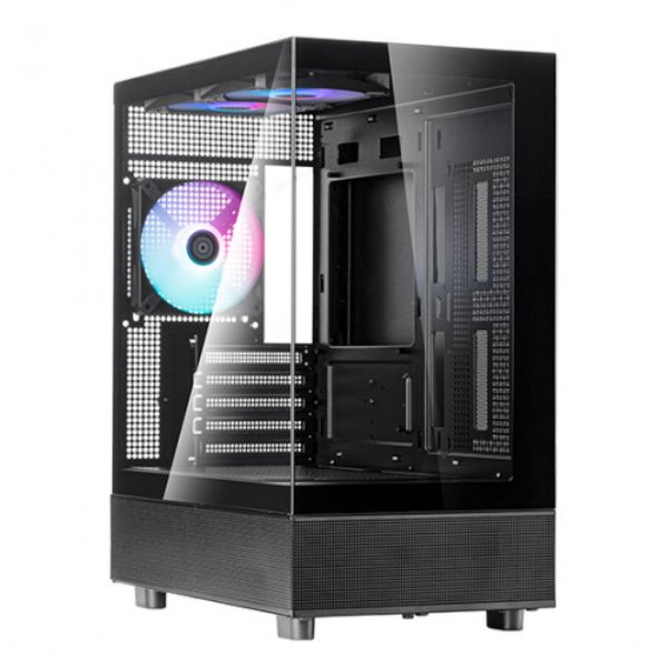 圖片 銀欣 Lucid 04 黑 顯卡長35/CPU高17.7/全景玻璃透側/M-ATX